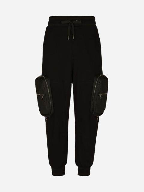 Jogging pants with large patch pockets