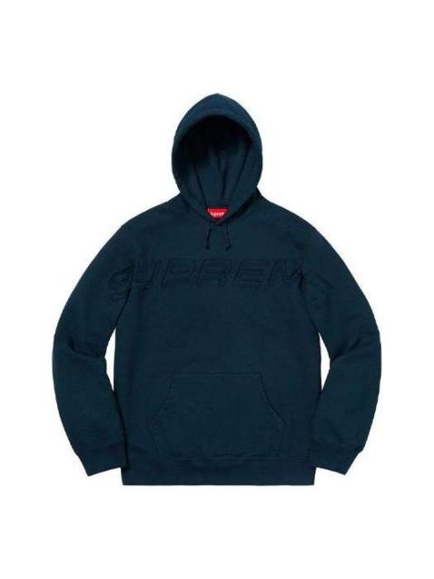 Supreme Supreme Set In Logo Hooded Sweatshirt Navy SUP SS19 096 REVERSIBLE