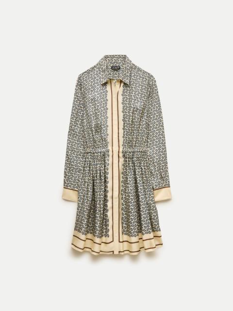 J.CREW Drapey shirt-dress in scarf-print viscose twill