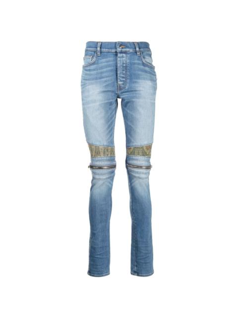 paisley-patch skinny jeans