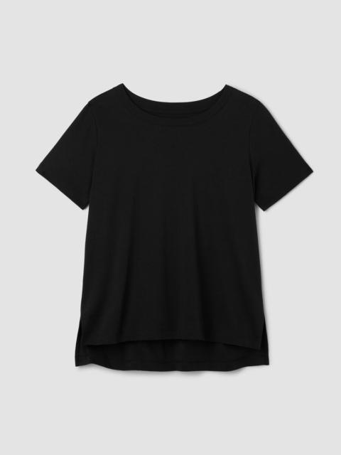 EILEEN FISHER Organic Cotton Interlock Jewel Neck Sleep Tee