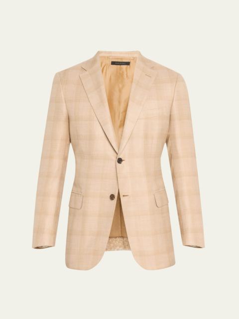 Men's Cashmere-Silk Plaid Sport Coat