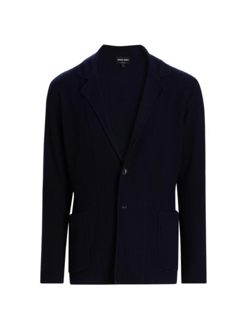 GIORGIO ARMANI Men's Wool-Blend Knit Blazer - Solid Medieval