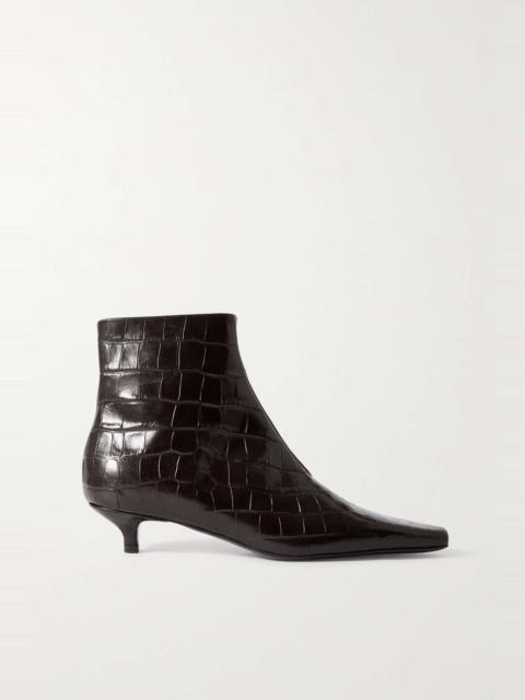 + NET SUSTAIN The Slim croc-effect leather ankle boots