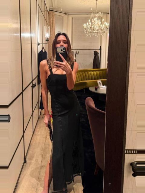 Victoria Beckham Panelled Cami Dress In Black