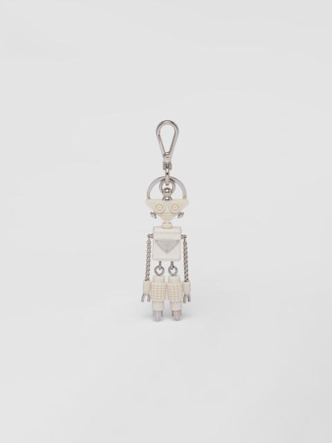 Prada Saffiano leather robot trick keychain