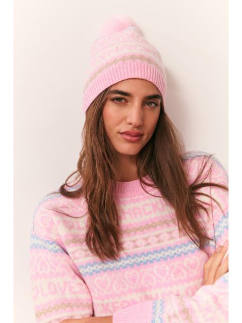 LoveShackFancy Sanibel Wool Fair Isle Beanie