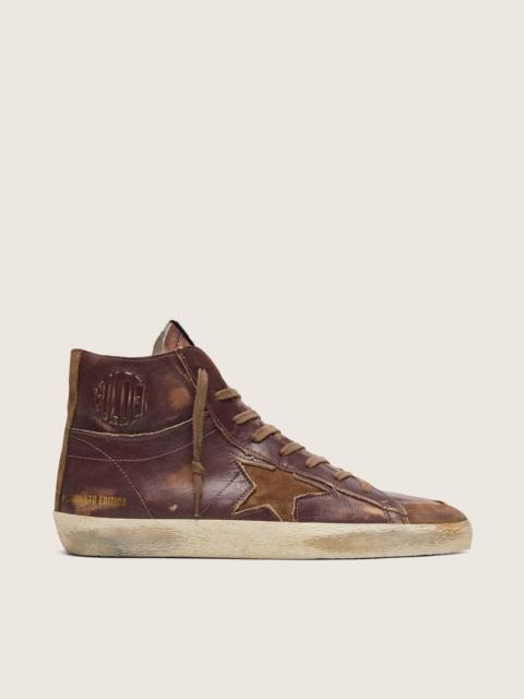 Golden Goose Men’s Francy LTD in dark brown leather with beige star