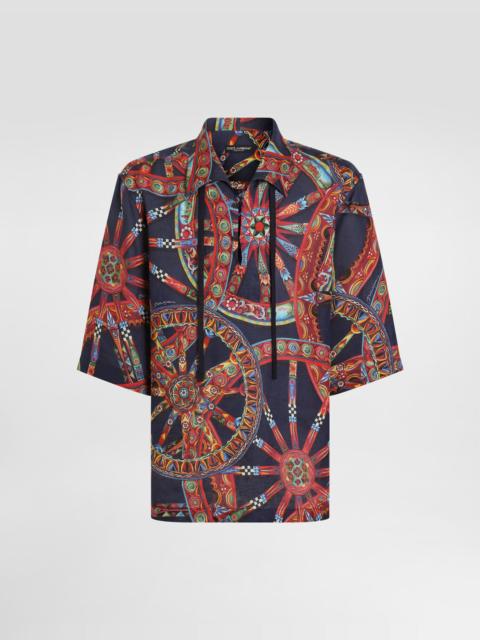 Dolce & Gabbana carretto-print hawaii linen shirt
