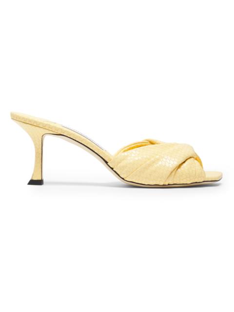 JIMMY CHOO Women's Skye 70MM Twisted Textured Leather Mules - Corn