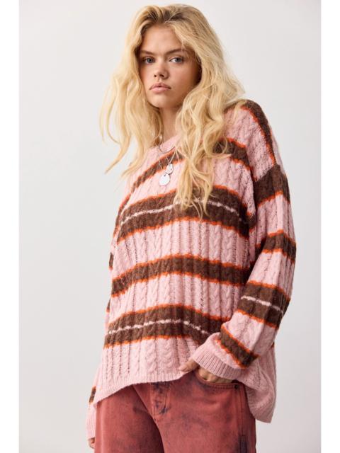 FREE PEOPLE Sheer Luck Striped Pullover