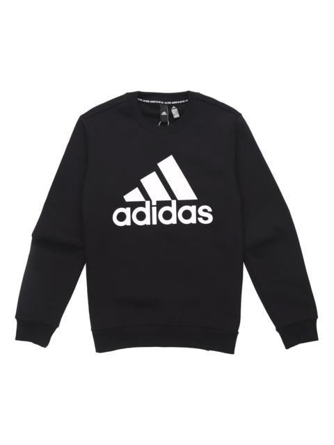 adidas Fleece Lined Stay Warm Athleisure Casual Sports Pullover Round Neck Black EB5265