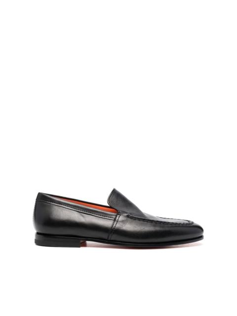 almond-toe leather loafers