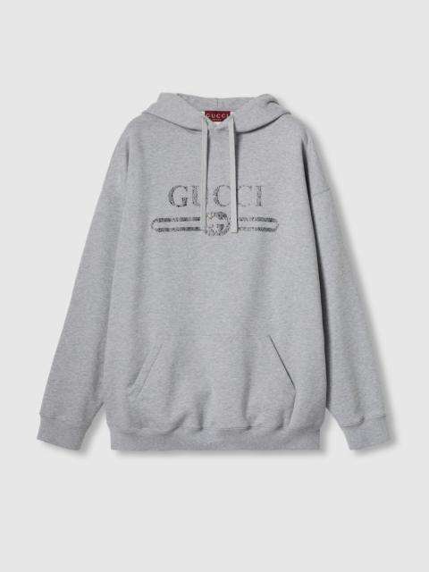 GUCCI Embroidered jersey hooded sweatshirt