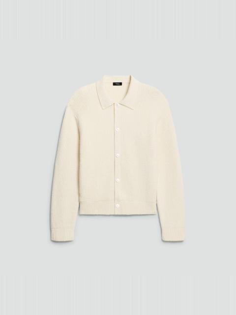 Theory Textured Cardigan in Cotton Silk Slub