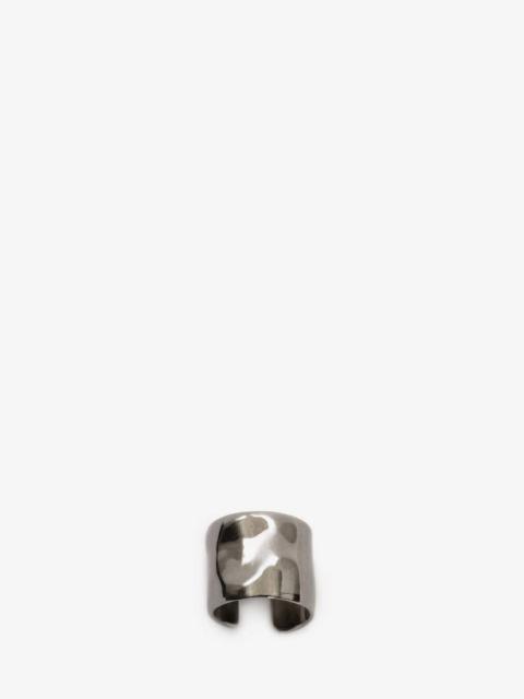 Alexander McQueen Molten Ear Cuff in Antique Silver