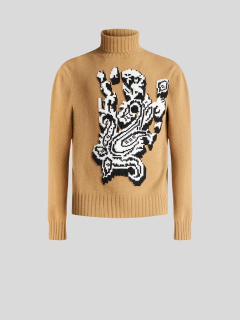 Etro HIGH NECK JACQUARD INTARSIA SWEATER