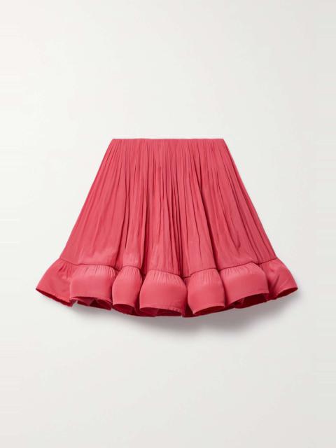 Lanvin Ruffled gathered charmeuse mini skirt