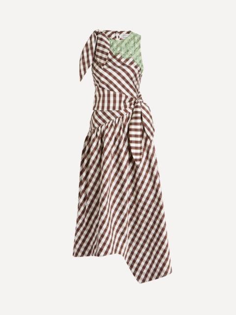 DAMSON MADDER. Giselle Choc Check Midi Dress