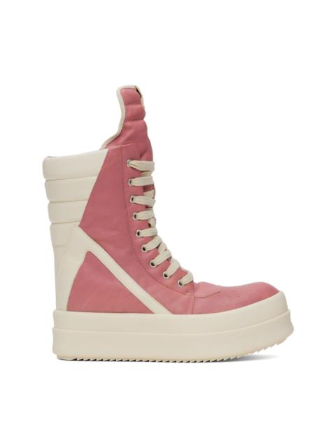 Rick Owens Pink & Off-White Porterville Mega Geobasket Sneakers