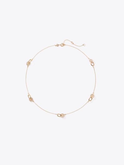 TORY BURCH Icon Pavé Interlocking Necklace