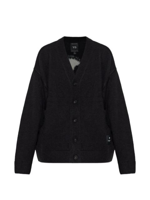 Y-3 logo-patch graphic skull-motif cardigan