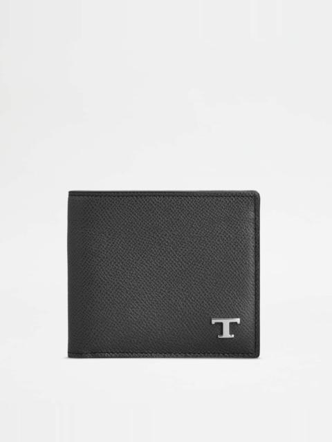 Tod's WALLET IN LEATHER - GREY, BLACK