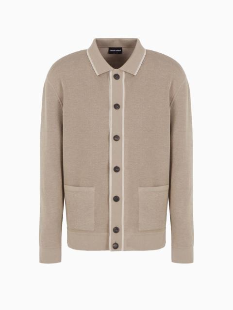 Cotton, silk and cashmere cardigan