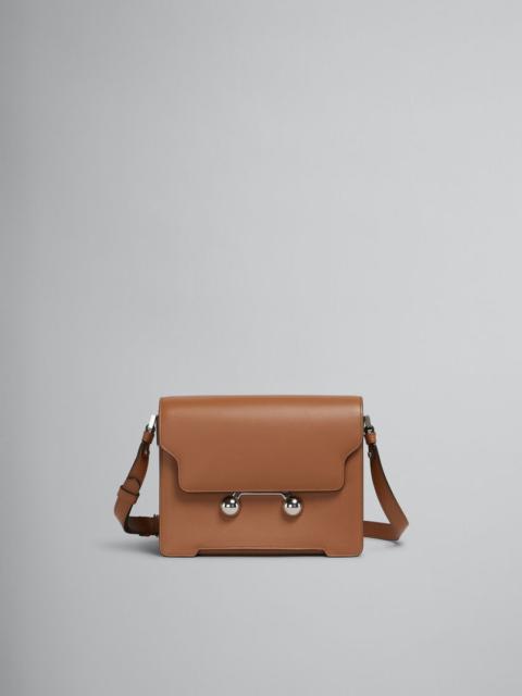 Marni BROWN LEATHER TRUNKAROO MEDIUM SHOULDER BAG