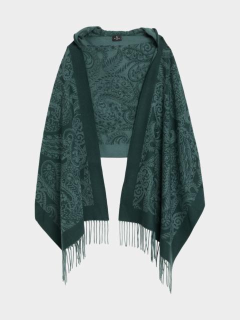 Etro Hooded Paisley Wool Scarf