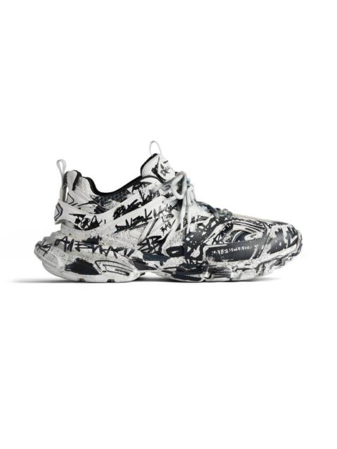 BALENCIAGA Men's Track Graffiti Sneaker  in White/black