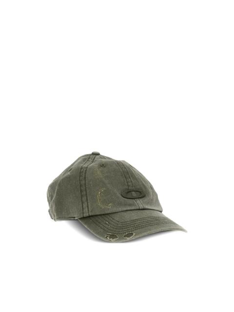 OAKLEY distressed logo-plaque baseball cap