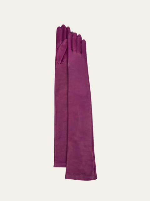 BALENCIAGA Long Lambskin Leather Gloves
