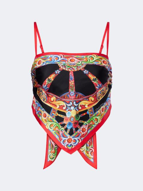Dolce & Gabbana Carretto silk twill cropped top