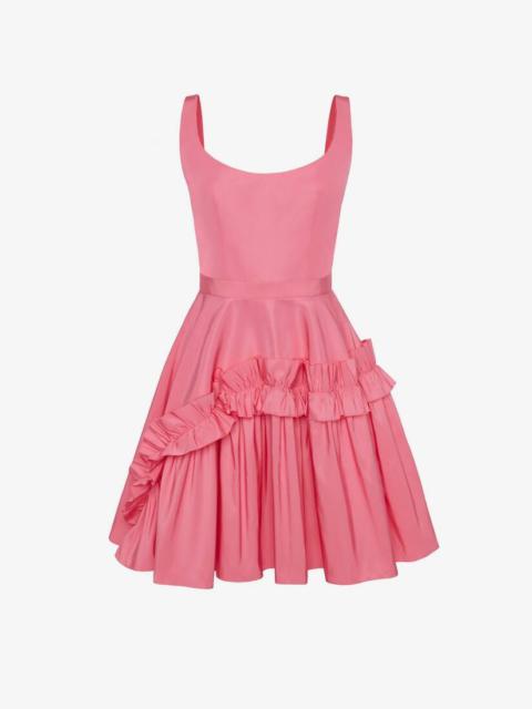 Women's Scoop Neck Mini Dress in Sugar Pink