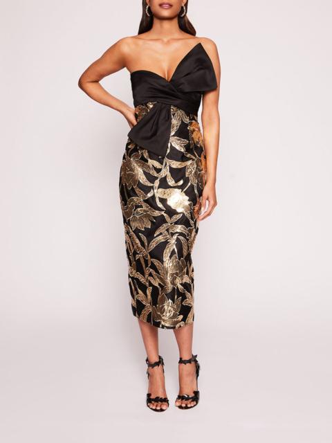 Marchesa LOTUS SEQUIN MIDI DRESS