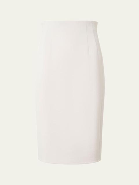 AKRIS Double-Face Wool Crepe Pencil Skirt
