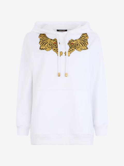 Roberto Cavalli Sweatshirt Hoodie with Tiger Embroidery