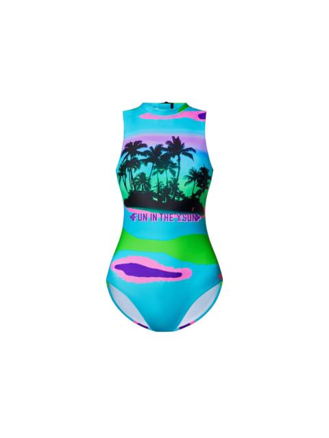 Louis Vuitton Epi Print Palm Tree One-Piece Swimsuit