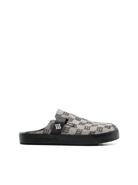 MISBHV monogram-pattern slip-on sandals