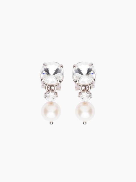 Miu Miu Crystal and pearl pendant earrings