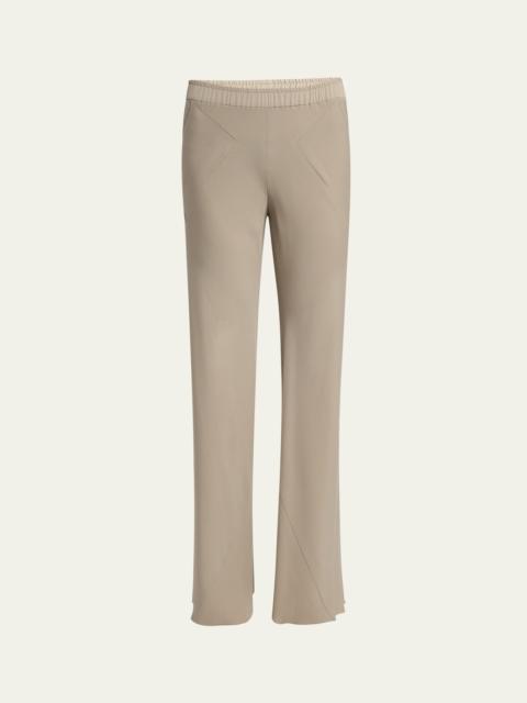GIORGIO ARMANI Triple Silk Georgette Flat Front Trousers