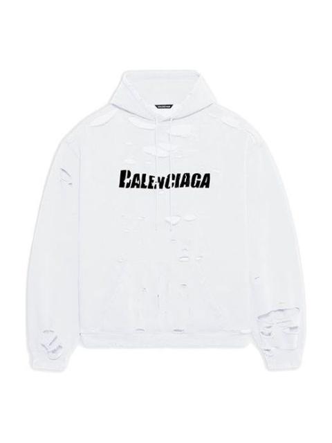 BALENCIAGA Balenciaga Caps Destroyed Hoodie 'White' 659403TKVB69040