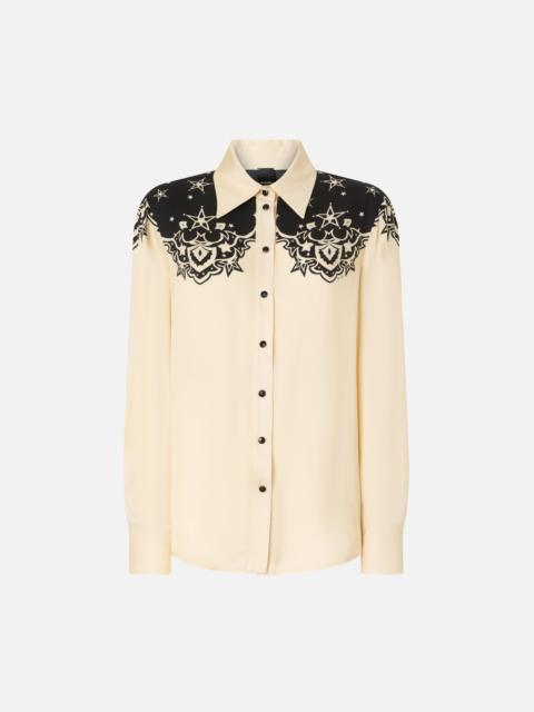 PINKO SHIRT WITH PLACED STAR PRINT