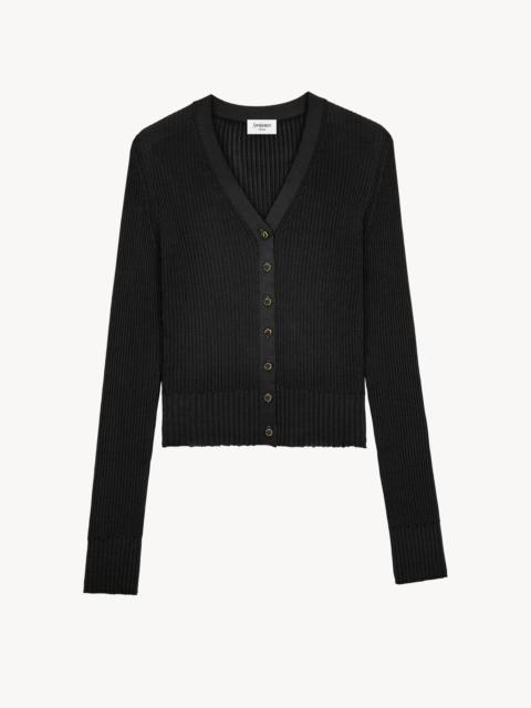 SAINT LAURENT CARDIGAN IN RIBBED KNIT