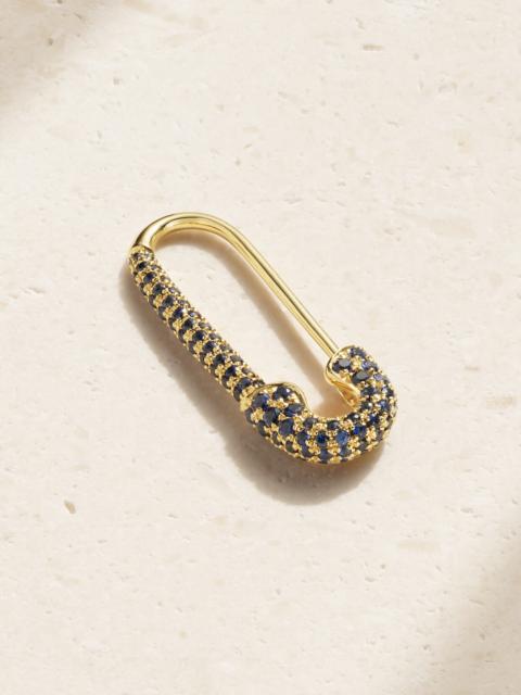 ANITA KO Safety Pin 18-karat Gold Sapphire Earring