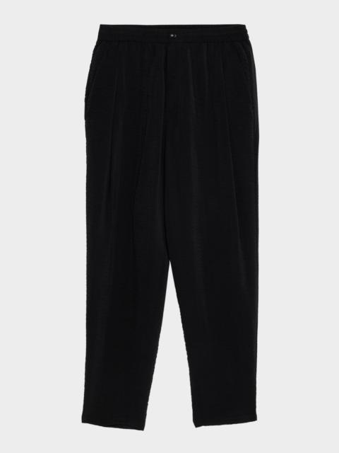 GIORGIO ARMANI Men's Cupro Blend Drawstring Trousers