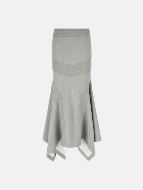 THE ATTICO MELANGE GREY MIDI SKIRT