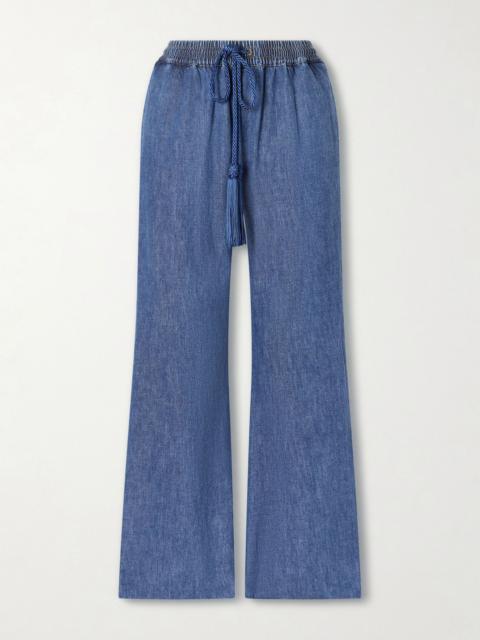 Valentino Tasseled high-rise bootcut jeans Dark denim