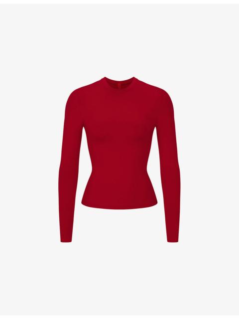 SKIMS Slim-Fit Long-Sleeves Stretch-Cotton T-Shirt